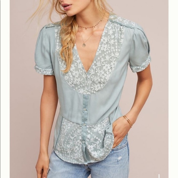 Anthropologie Tops - NWT Anthropologie Talia Lace Button Down